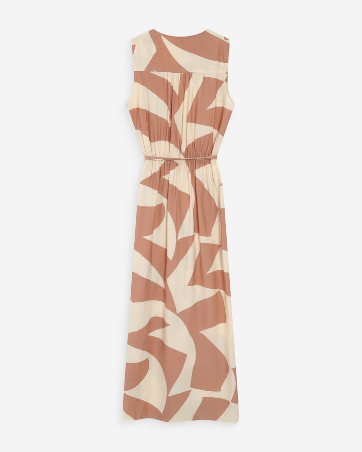 Robe portefeuille imprimé géométrique mocha Velline