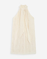 Robe courte sans manches en dentelle ecru Vasarely