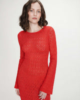 Robe longue en maille ajustée sanguine Verdad