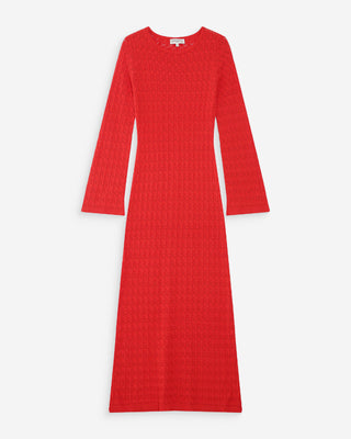 Robe longue en maille ajustée sanguine Verdad