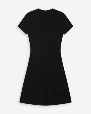 Robe courte en maille boutonnée col V noir Venezuela