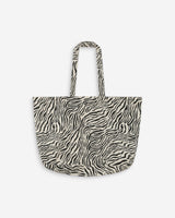 Tote bag large en denim à motif zebre Voyage