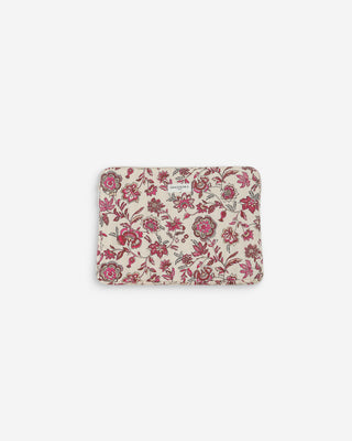 Pochette d’ordinateur en toile de coton matelassée fleur Vaiana