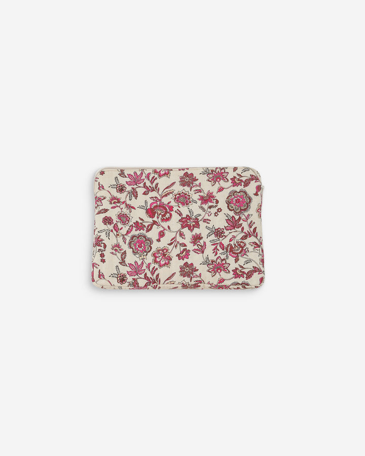 Quilted cotton canvas laptop sleeve fleur Vaiana