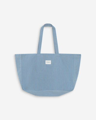 Tote bag large en denim à motif stripedblue Vacation