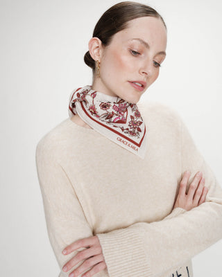Foulard bandana carré en coton fleur Verlisse
