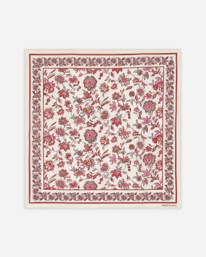 Foulard bandana carré en coton fleur Verlisse