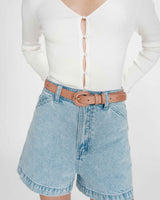 Ceinture en suède boucle assortie mocha Scotland