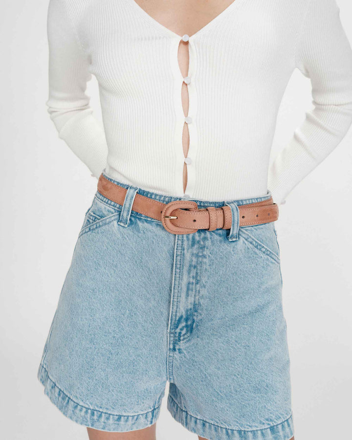 Ceinture en suède boucle assortie mocha Scotland