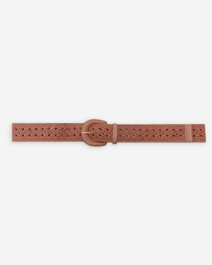 Ceinture tissée effet raphia boucle assortie blush Vallois