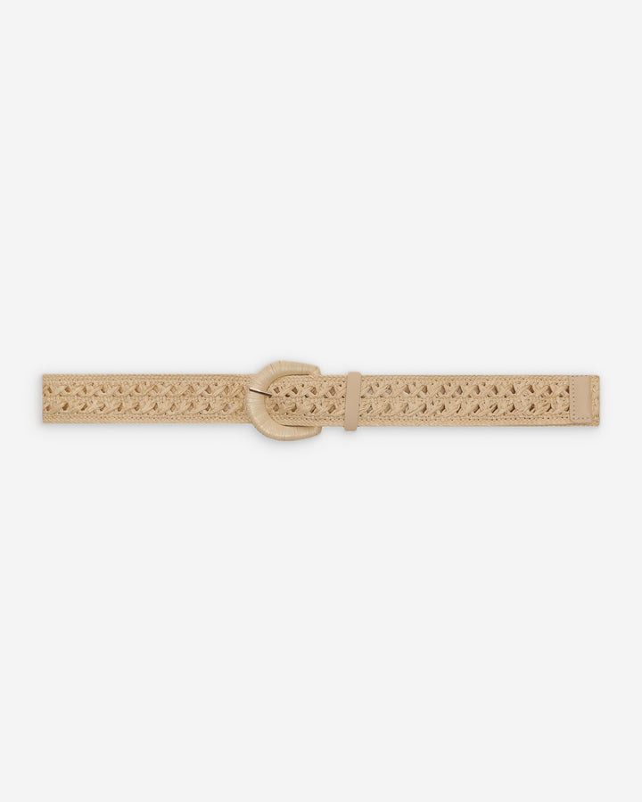 Ceinture tissée effet raphia boucle assortie ecru Vallois