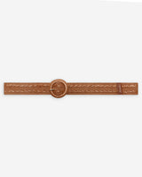 Woven raffia-effect belt with matching buckle camel Varelle