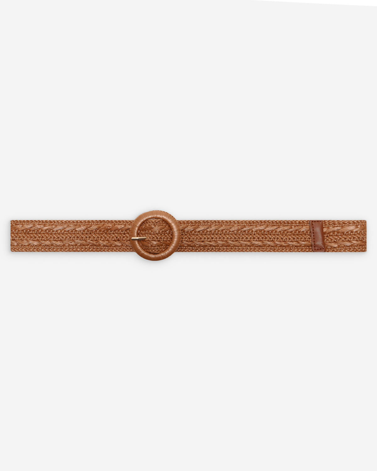 Woven raffia-effect belt with matching buckle camel Varelle