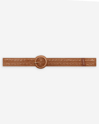Ceinture tissée effet raphia boucle assortie camel Varelle