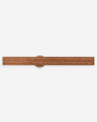 Ceinture tissée effet raphia boucle assortie camel Varelle