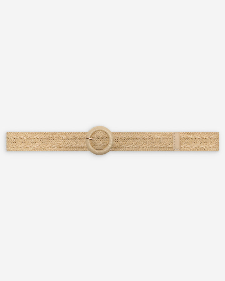 Ceinture tissée effet raphia boucle assortie ecru Varelle