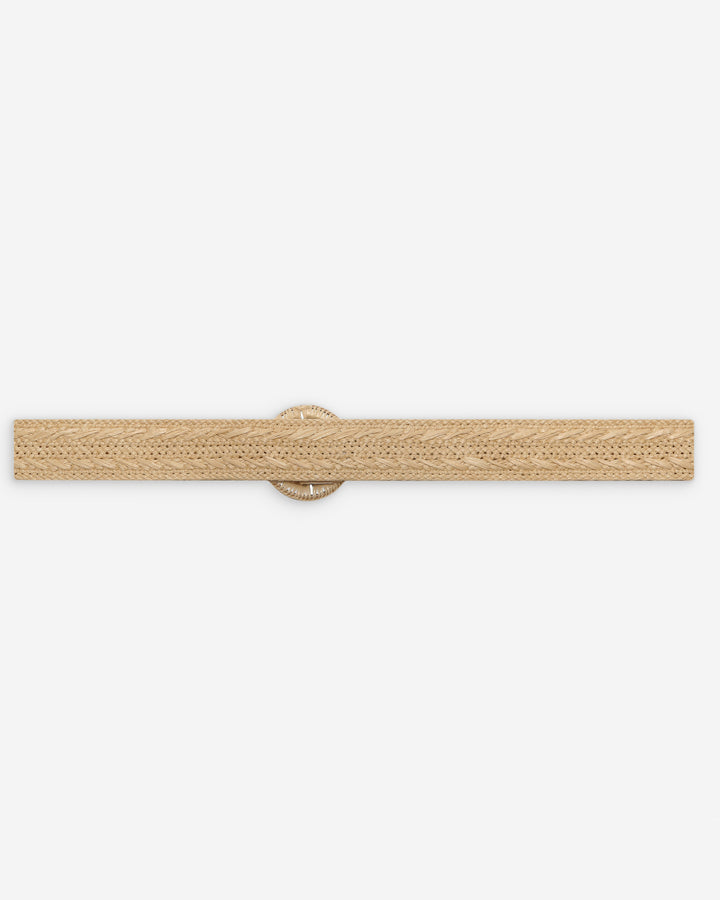 Ceinture tissée effet raphia boucle assortie ecru Varelle