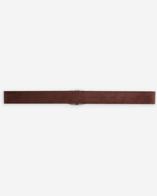 Suede belt with silver-tone metal buckle chocolat Vikander