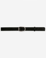 Ceinture en suède à boucle métal argenté noir Vikander