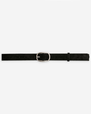 Ceinture en suède à boucle métal argenté noir Vikander