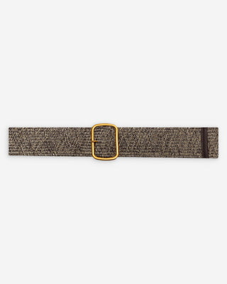 Woven belt with square gold buckle chocolat Popcorn