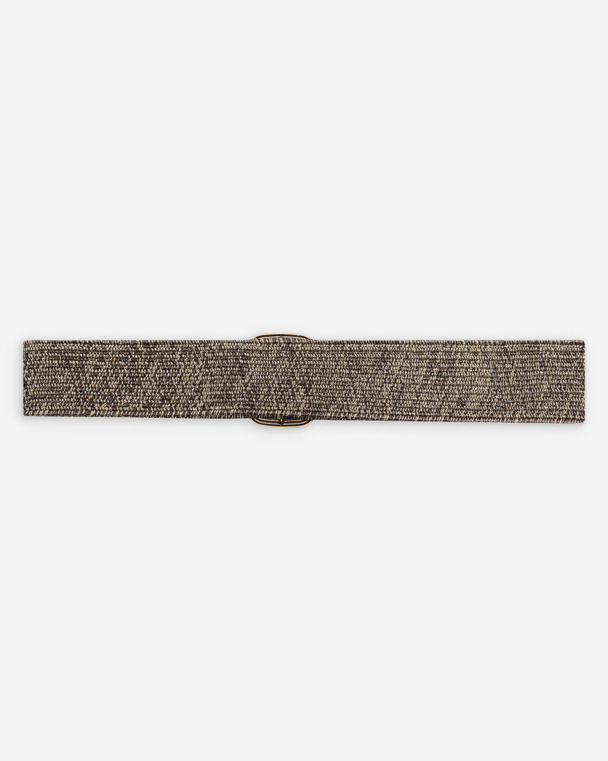 Ceinture tissée boucle carrée dorée chocolat Popcorn