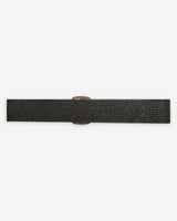 Ceinture tissée boucle carrée dorée noir Popcorn