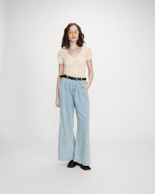 Ceinture en cuir tressée boucle argentée noir Villette