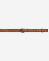 Ceinture en cuir tressée boucle argentée ocre Villette