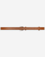 Ceinture en cuir tressée boucle argentée ocre Villette
