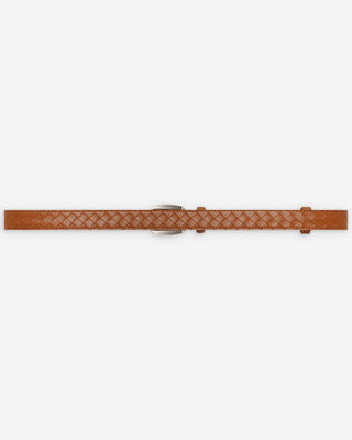 Ceinture en cuir tressée boucle argentée ocre Villette