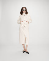 Boxy long-sleeve denim jacket ecru Vinnie