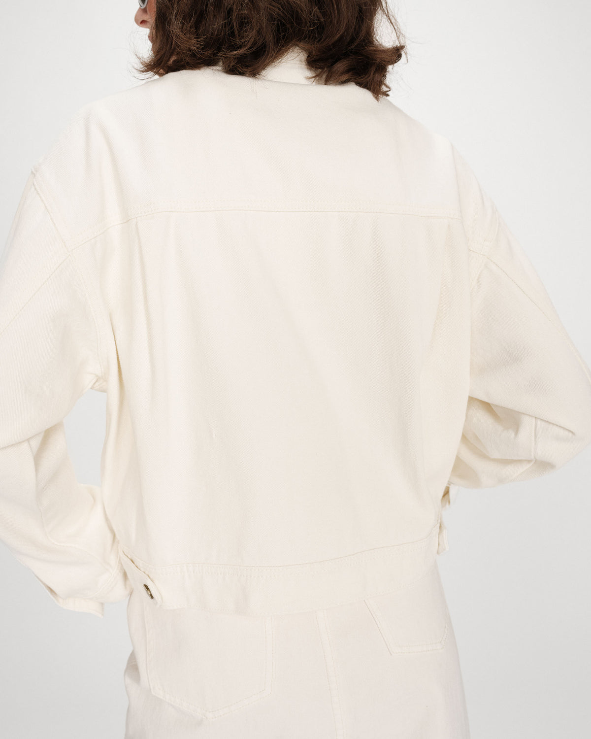 Boxy long-sleeve denim jacket ecru Vinnie