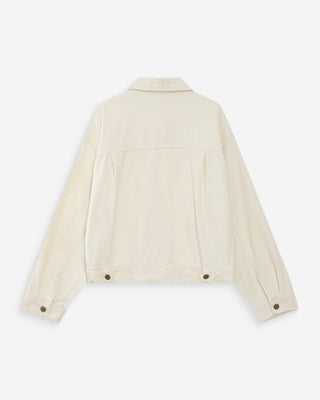 Veste en jean boxy manches longues ecru Vinnie