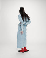 Veste en jean boxy manches longues skyblue Vinnie