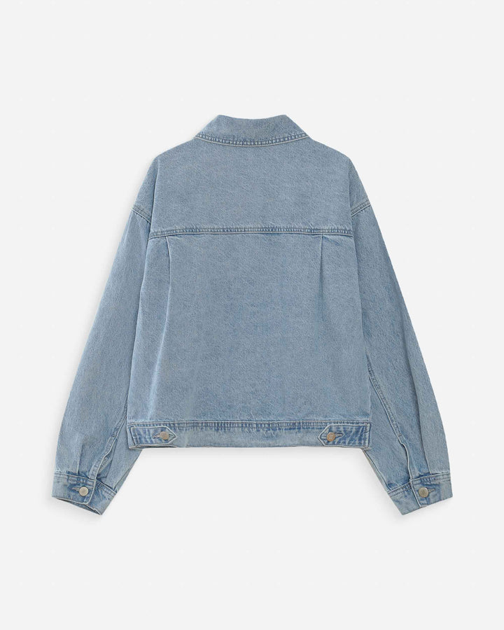 Veste en jean boxy manches longues skyblue Vinnie