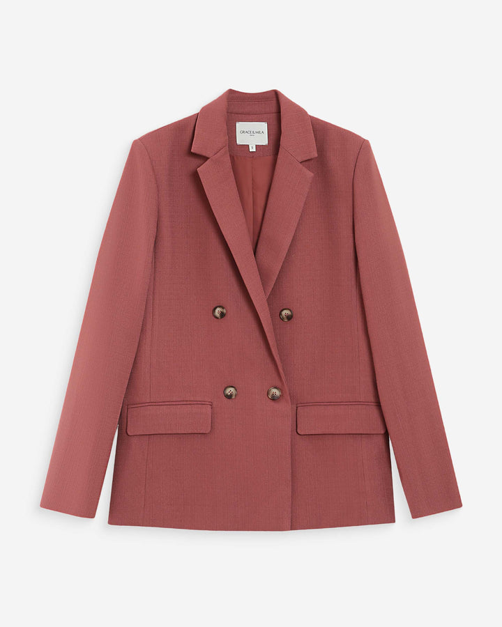 Veste tailleur à double boutonnage terracotta Parfaite