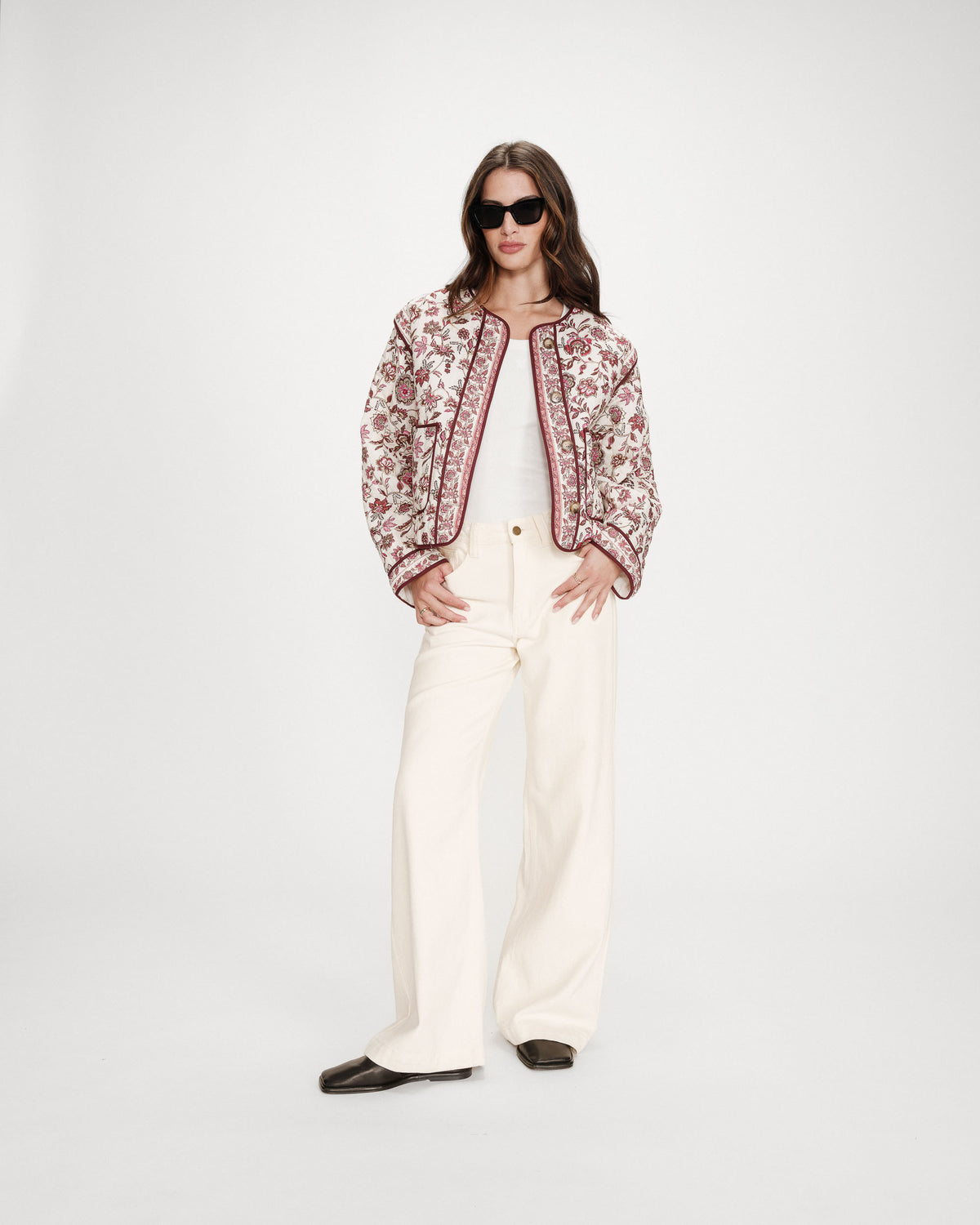 Veste matelassée imprimée fleur Vahina