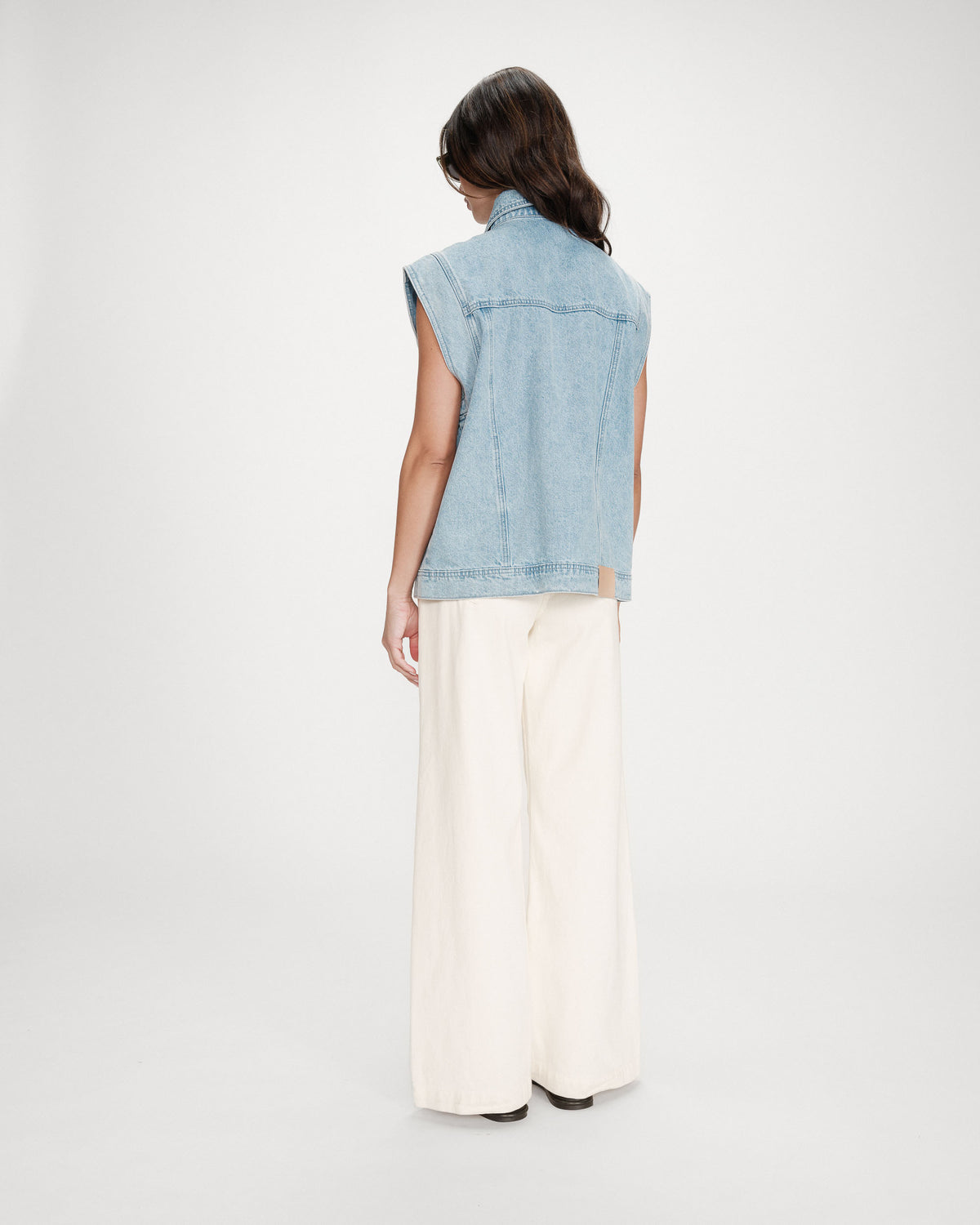 Veste sans manches en jean oversize skyblue Vallonia