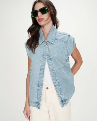 Veste sans manches en jean oversize skyblue Vallonia