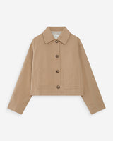 Veste courte en coton boutonnée à poches sable Veronica