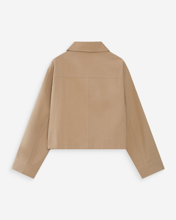 Veste courte en coton boutonnée à poches sable Veronica