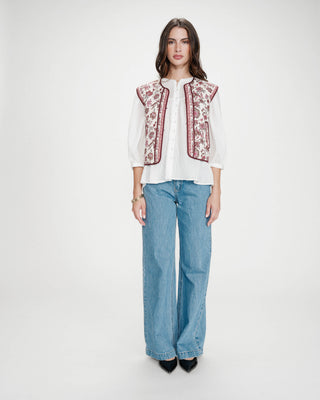 Veste matelassée en coton sans manches imprimée fleur Viola