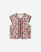 Veste matelassée en coton sans manches imprimée fleur Viola