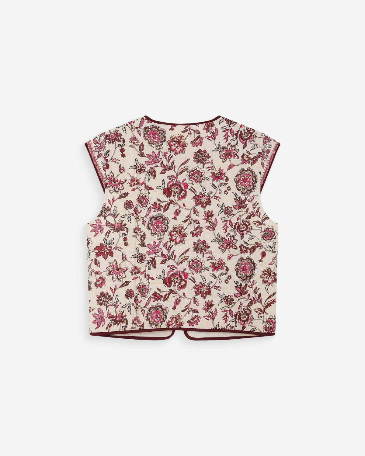Veste matelassée en coton sans manches imprimée fleur Viola