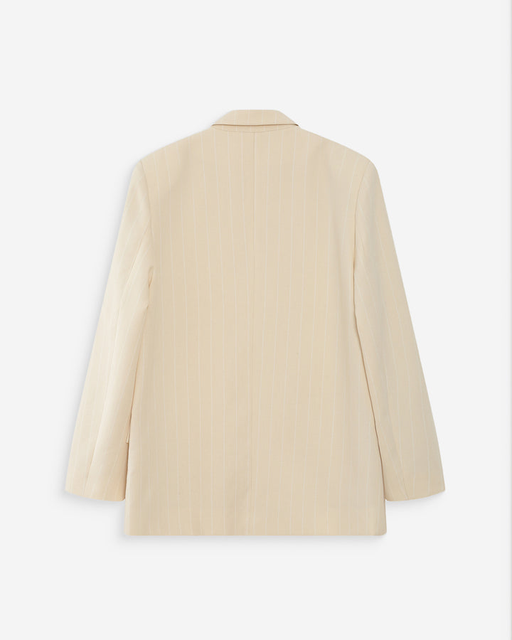 Blazer droit rayé à deux boutons vanille Velvet