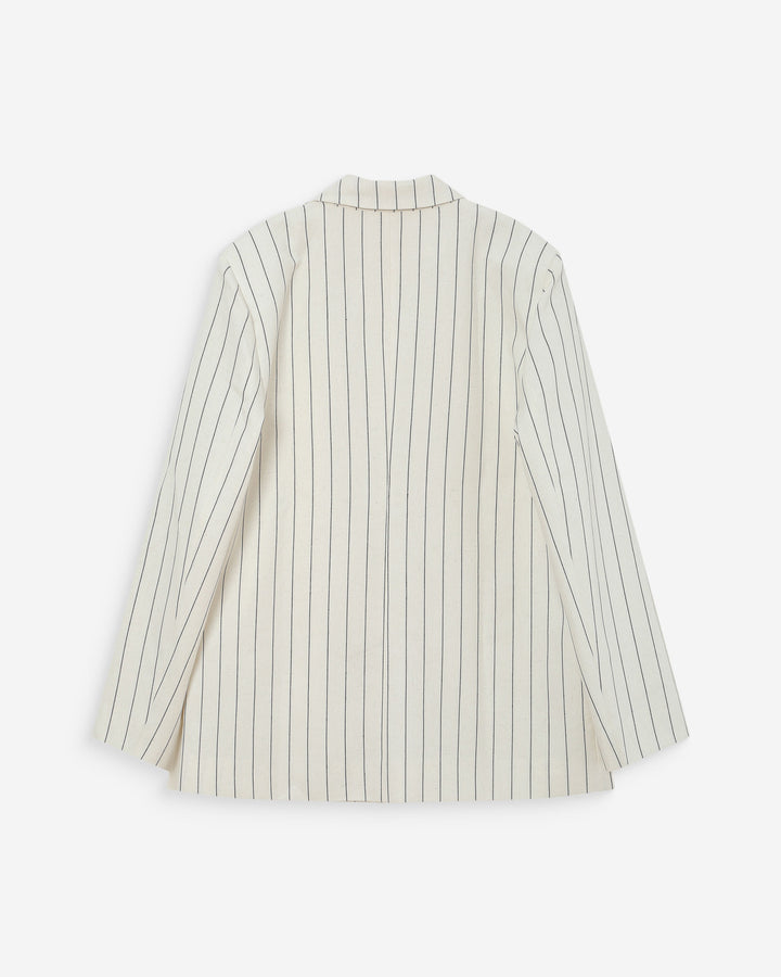 Blazer droit rayé à deux boutons white Velvet
