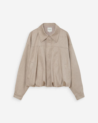 Veste bomber en suédine ourlet ballon grege Verve