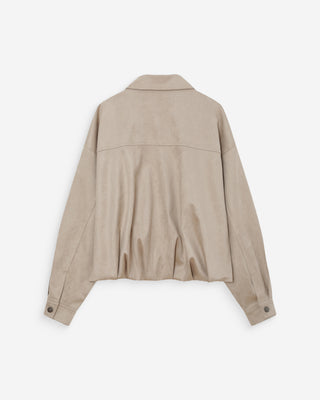 Veste bomber en suédine ourlet ballon grege Verve