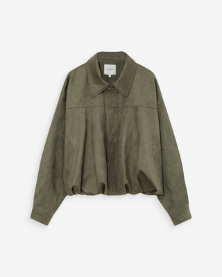 Veste bomber en suédine ourlet ballon kaki Verve